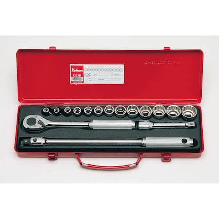 Ko-Ken Socket set 12 Point 16 pieces 1/2 Sq. Drive 4232M